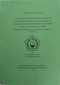 Image of PENELITIAN TINDAKAN KELAS : UPAYA MENINGKATKAN PRESTASI BELAJAR SISWA MELALUI PENERAPAN METDOE PEMBELAJARAN KOOPERATIF TIPE STAD PADA MATERI MENGGAMBAR ILUSTRASI KELAS IX-2 MTs NEGERI 1 BALIKPAPAN TAHUN PELAJARAN 2018/2019